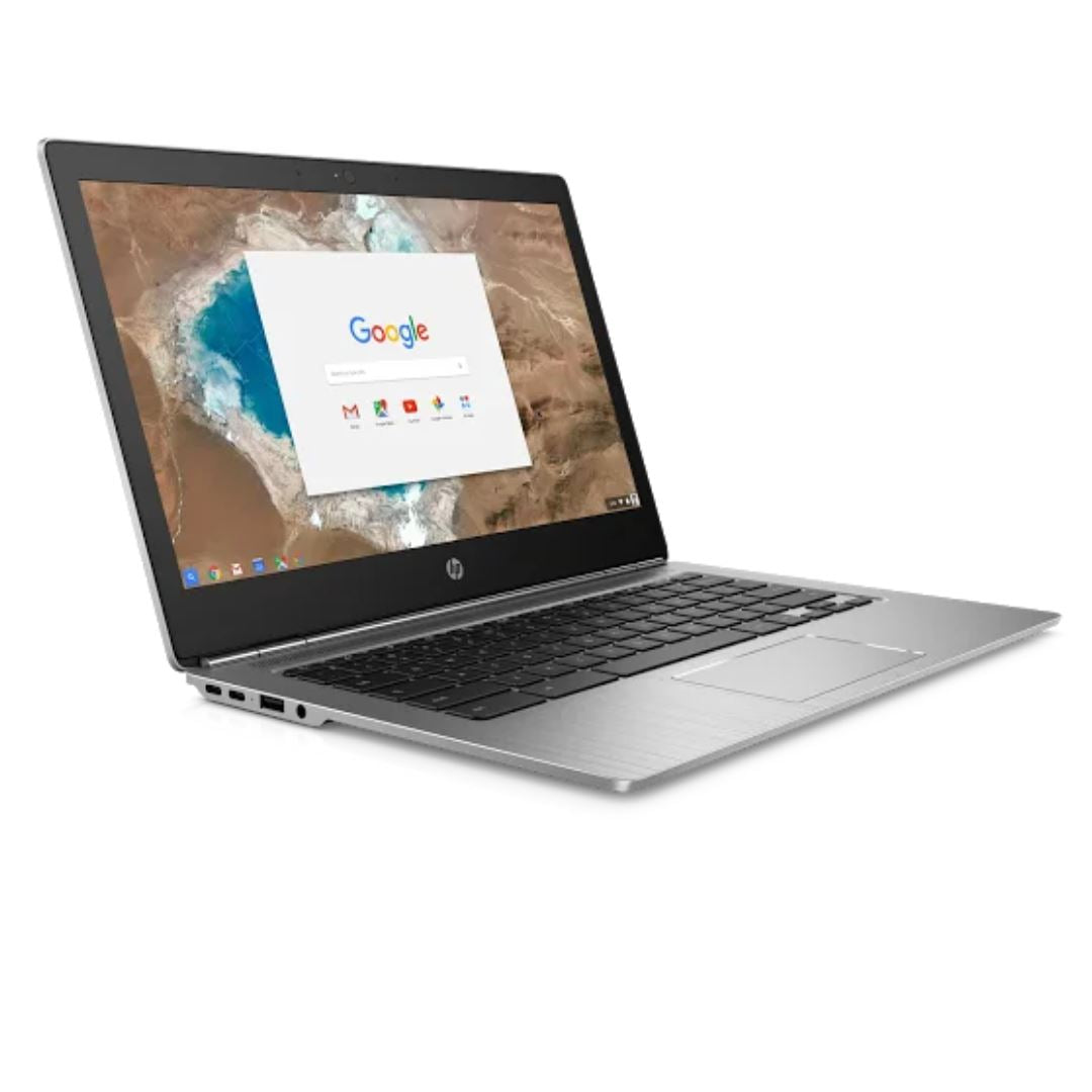 HP CHROMEBOOK 13 G1 13" 16 GB 32 GB MMC M7-6Y75 1.20 GHz CHROME OS ARGENT/NOIR ANGLAIS INTERNATIONAL (État moyen)