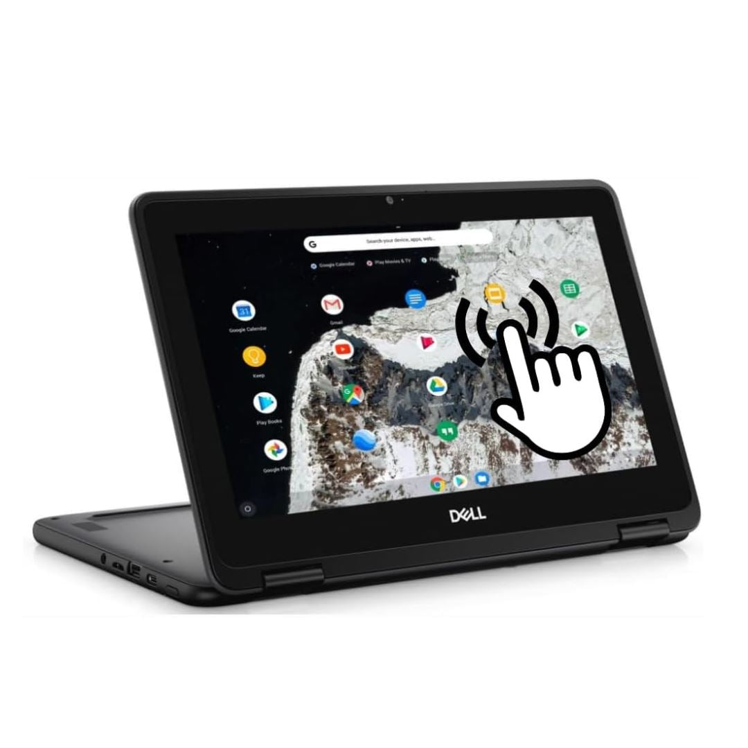 DELL CHROMEBOOK 3100 2-EN-1 12" 4 Go 32 Go CELERON N4000 1,10 GHz CHROME OS Noir Suédois (Très bon)