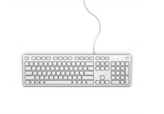 Clavier USB filaire Dell blanc, modèle US KB216-W 1XNWP